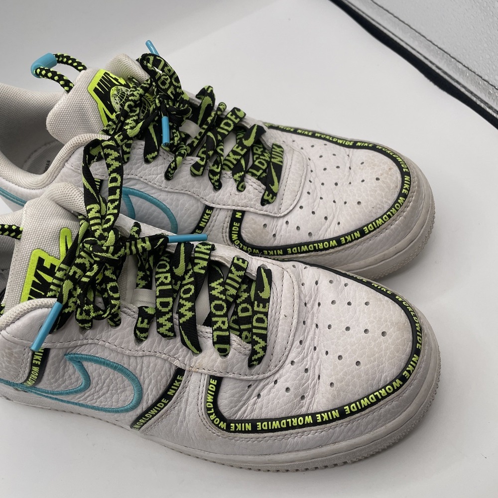 Nike Air Force 1 World Wide Pack White/Green/Blue Size 8 CK7213-100 - Picture 3 of 9